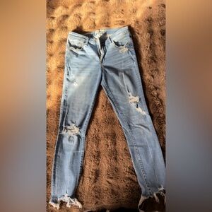 Abercrombie & Fitch Light Blue Distressed Skinny Jeans